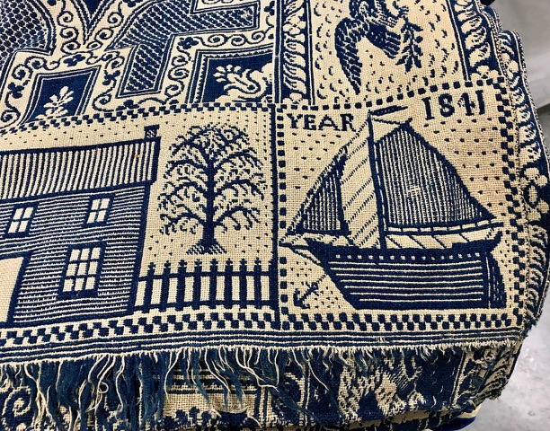 Jacquard coverlet